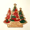 Letrero de madera de árbol de Navidad de una pieza colgante, Colgador de puerta de decoración navideña, Adorno de madera festivo impreso en UV, Transfronterizo