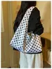 Bolso de Hombro Nuevo Estilo Coreano Ins de Puntos Negros y Blancos 2025 para Mujer, Bolso de Mano Versátil de Moda, Bolsa de Compras con Diseño Único
