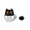 Bonito Animal Gatinho Cartoon Crachá Super Bonito Gato Preto Personalizado Letra Inglesa Anti-Luz Fivela Pequeno Broche
