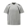 ARES Camiseta Suelta de Manga Corta con Cuello Redondo, Bloques de Color Desconstruidos, Peso Pesado 320g para Hombre, Top de Verano para Hombre, Marca Moderna