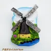 Imanes de Nevera de Molino de Viento Holandés de Resina Culturales y Creativos Souvenirs de Viaje Creativos Pegatinas Magnéticas Manualidades Souvenirs