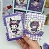 77904 Página para colorear de Kuromi Libro de espiral Morado Página para colorear de Loromi Libro de espiral abatible con forma especial Rayas horizontales Papelería