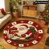 Venta Caliente Alfombra Redonda de Papá Noel Decoración de Escena Festiva Interior Exterior Felpudo Etiquetado de Amazon Transfronterizo Dropshipping
