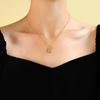Gargantilla europea y americana con colgante de corazón de póker, corazón de melocotón, cadena de clavícula para mujer, acero de titanio, oro de 18 quilates P915