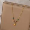 Colar Colorido de Pedra Natural com Contas em Camadas Acessórios Femininos Y2K Vintage Pingente Choker Senso de Design Corrente para Clavícula