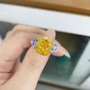 Anillo de Plata Esterlina S925 para Mujer Diamante de Alto Carbono Anillo Fluorescente Corte Flor de Hielo Corte Raydion Europa y América Explosiones Transfronterizas Venta al por Mayor