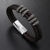 Pulseira de Garra de Joias Tecidas de Exportação Europeia e Americana Pulseira de Couro Trançado Cor Vintage Masculina Personalizada