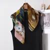 Pañuelo Cuadrado de Algodón Estilo Pintura al Óleo con Estampado de Arte Vintage, Pañuelo de Seda Decorativo Suave y Versátil, Nuevo Pañuelo de Cuello de Moda para Mujer