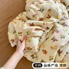 [Productos Premium de Xiangling] Funda de Almohada de Gasa de Doble Capa Algodón Puro Gasa Floral Dibujos Animados Sábana Individual Funda de Almohada para Niños