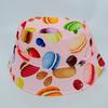 Novo Chapéu de Pescador com Estampa Macaron Moda Europeia e Americana para Meninas, Chapéu de Sol para Viagem ao Ar Livre, Chapéu Balde Reversível