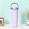 Owala Mesmo Estilo Cor Macaron Tampa Flip com Alça Copo Térmico de Alto Valor Aço Inoxidável 304 Portátil para Carro