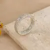 Anillos con un Toque de Lujo de Nicho, Joyería Personalizada, Anillos de Zirconia Microincrustada en Oro y Plata con Diamantes Completos Transfronterizos Europeos y Americanos, Accesorios Apilables