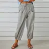 2026 Nuevos Pantalones de Mujer Cortos de Pierna Ancha de Algodón y Lino con Botones de Cintura Alta Holgados Estilo Europeo y Americano Amazon Wish