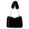 Novo outono e inverno peludo portátil crossbody ombro macio moda bonito all-match cadeia super macia curto furo pequeno saco quadrado