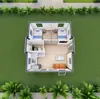 Casa modular expandible plegable exportable para camping al aire libre y uso de oficina, casa prefabricada tipo contenedor expandible de doble ala