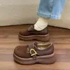 Outono Novo Sapatos Birkenstock Casuais Versáteis da Moda com Solado Grosso Femininos 2026 Rasteirinhas Tira com Fivela Velcro Retro