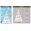 Pegatinas de Navidad, Bastones de Caramelo, Pegatinas de Cristal de Muñeco de Nieve, Decoración de Escena para Ventana de Centro Comercial, Papá Noel, Copos de Nieve, Pegatinas Estáticas