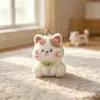 Brinquedo de pelúcia de gatinho fofo e criativo com flocagem Chaveiro de decoração DIY Acessório de bolsa Pequeno pingente