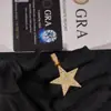 Nova Tendência Transfronteiriça Pingente da Moda Estrela de Cinco Pontas Sólida Prata S925 Cravejado com Moissanita Vvs Joias Europeias e Americanas Masculinas e Femininas
