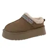 Botas de nieve cálidas estilo Birkenstock, con suela gruesa y forro de felpa, pantuflas de algodón tipo media zapatilla para mujer, ropa para exteriores, nueva colección de invierno 2026, pantuflas esponjosas