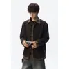 Cárdigan de punto estilo perezoso, dos piezas falsas, talla grande, prenda exterior de corte holgado, chaqueta de retazos para hombre, camisa estilo EAN, estampado de cuadros