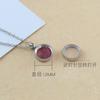 Collar de Acero de Titanio Mini Abrible de 12 mm con Cristal Doble Cara Cinabrio Cadena para Clavícula de Alambre Retorcido Colgante Simple Regalo para Novia