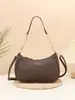 Bolsa de Axila Lisa da Moda para Mulheres 2025 Novo Estilo Bolsa de Ombro de Mão Bolsa Transversal de Ombro Texturizada Bolsa de Mão