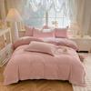 Juego de Cuatro Piezas de Cama de Terciopelo de Leche Tallado de Alto Peso Otoño e Invierno Antiestático Funda de Edredón con Doble Cara de Felpa Ropa de Cama