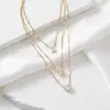 Diseño de Nicho Corazón Estrella Gota de Agua Circonia Collar Apilado de Tres Capas para Mujer Gargantilla Versátil Joyería Transfronteriza Venta al Por Mayor