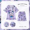 Comércio exterior pijamas infantis finos de verão gola boneca menina desenho animado menina fofa manga curta estilo coreano roupa de casa atacado