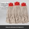 Cabeça de Mop Fio de Algodão Cabeça Redonda Fio de Algodão Rosqueado Mop de Chão Fio de Algodão Absorvente Acessórios de Cabeça de Reposição para Uso Duplo Seco e Úmido