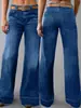 Nuevos Jeans Largos de Mezclilla de Pierna Ancha para Mujer, de Alta Calidad, Pantalones Casuales a la Moda, Adecuados para Todas las Estaciones, Cómodos de Usar