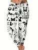 En Stock 2025 Ropa Transfronteriza Europea y Americana Primavera y Verano Casual Estampado de Gato Lindo Moda Pantalones de Nueve Puntos