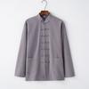Traje Tang de Manga Larga para Hombre de Estilo Chino Chaqueta para Jóvenes Abrigo Camisa de Algodón y Lino Hanfu Mediana Edad y Vejez Primavera y Otoño Disfraz de Lino