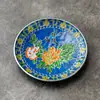 Atacado do Fabricante Porta-copos Esmaltados Cloisonné para Xícara de Chá Kung Fu, Porta-copos para Cerimônia do Chá, Tapetes de Chá de Cobre Esmaltado, Almofadas de Isolamento Térmico, Acessórios