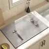 Alfombrilla Drenante de Encimera de Cocina de Gama Alta, Alfombrilla para Fregadero Absorbente de Agua de Secado Rápido de Tierra de Diatomeas, Alfombrilla Antideslizante de Aislamiento Térmico Estilo Americano