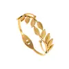 Joyería Lele Joyería de Venta Caliente Transfronteriza Nuevo Estilo Europeo y Americano Accesorios para la Mano Pulsera de Hoja de Acero Inoxidable Pulsera Geométrica de Moda para Mujer