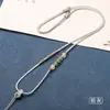 Colar com Cordão de Nó de Paz e Boa Sorte Tecido à Mão com Pingente de Jade e Ágata, Estilo Ajustável, Cordão de Pescoço de Jade Hetian