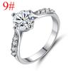 Anel popular estilo coreano com zircônia de seis garras microincrustada anel de 9 zircônias anel de casal Qixi presente desejo Amazon