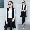 Moda Otoño e Invierno Chaleco de Mujer Chaleco de Traje de Longitud Media Delgado Adelgazante Estilo Coreano Chaleco sin Mangas