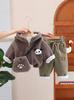 Ropa de bebé Otoño e Invierno Chaqueta gruesa de dibujos animados con forro polar Conjunto de dos piezas 80-90 meses Bebé masculino Ropa atractiva de otoño e invierno