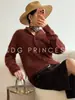Loja Oficial Dan Nong de Xangai / Toque de Luxo Gola Alta Meia-Alta Macio Fofo Lã Merino Caxemira Seda Tricô Escovado Cardigan Feminino
