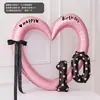 Balão de Coração Vazado de 40 polegadas Menina Laço Rosa Balão de Número Decoração Arranjo de Aniversário de Crianças de Um Ano