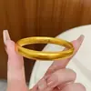 Pulseira Sólida Estilo Antigo Fosca Cor Dourada Areia Dourada Coração de Lótus Sutra do Coração para Mulheres, Não Desbota, Toque de Alto Padrão