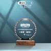 Novo cartão de licenciamento de revendedor de medalhas de cristal criativo, reunião de aniversário, prêmio de equipe excepcional, lembrança, troféu de madeira maciça