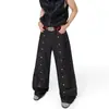 Pantalones de mezclilla originales de diseño resistente estilo callejero americano, unisex, color original, pierna ancha, modernos