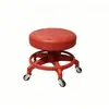 Taburete giratorio para el hogar con ruedas universales, taburete pequeño para sala de estar, ultra silencioso, apto para adultos, taburete redondo para sofá con acolchado suave engrosado