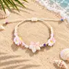 Conjunto de Collar y Pulsera de Estrella de Mar y Tortuga de Cerámica Elemento Oceánico Flor de Arcilla Blanda Estéreo Joyería Trenzada Ajustable