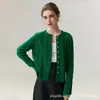 Cárdigan de Punto Holgado con Patrón Retorcido de Peso Pesado, Botón de Perla Elegante, 100% Cachemira Pura para Mujer, Suéter Abrigo Suave Estilo Francés