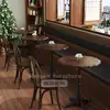 Mesas y Sillas de Cafetería, Estilo Retro Americano Comercial de Moda, Mesas para Panadería y Pastelería, Sillas de Comedor de Madera Maciza para Restaurante